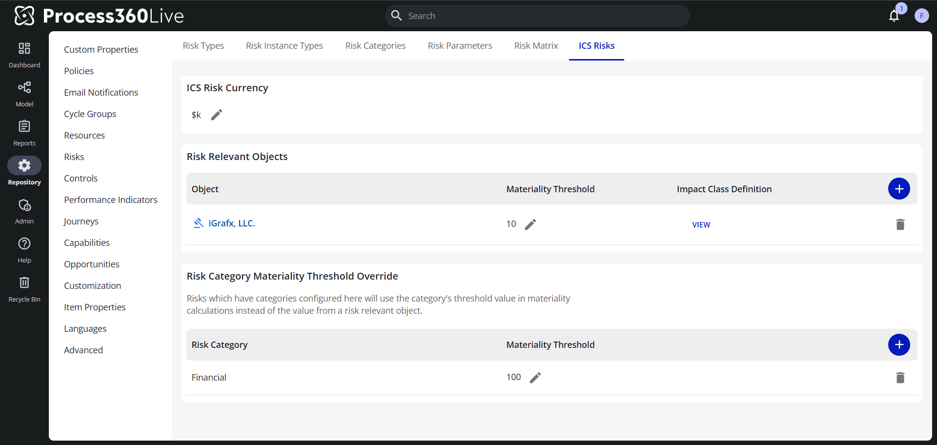 Configure your ICS risks