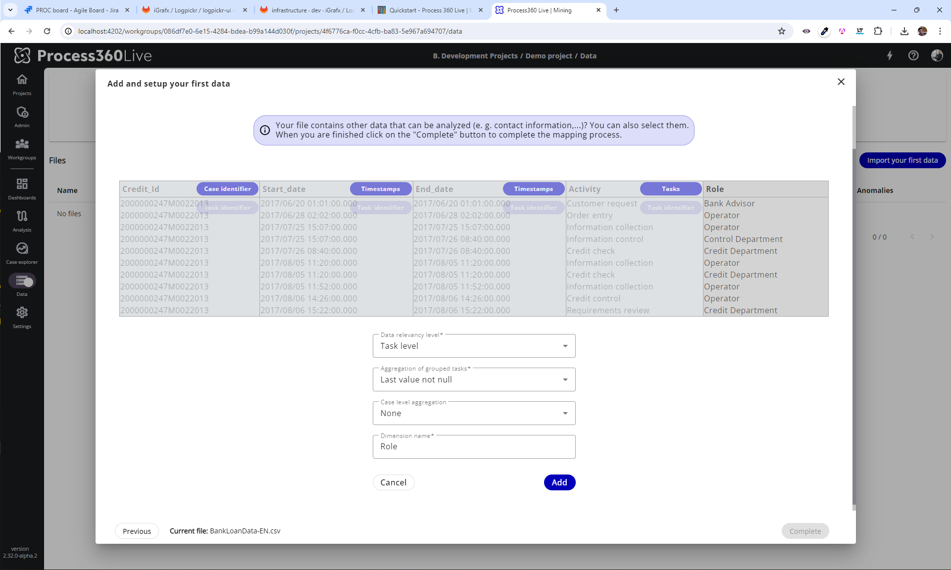 Other data selection