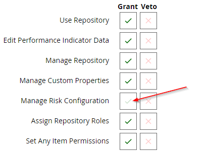 The Security Roles configuration showing per-role permission settings.