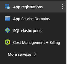 Finding the App Registrations service in the Azure portal.
