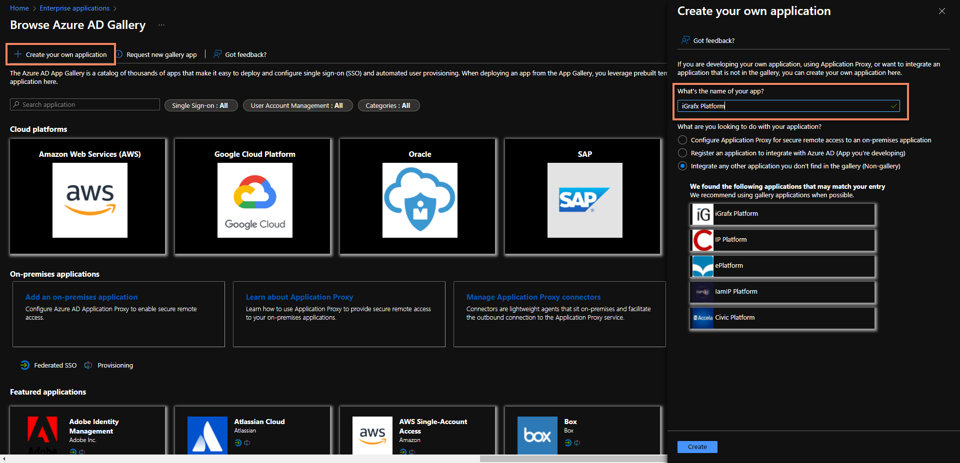 Creating your own application in Azure.