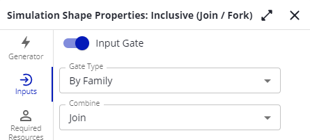 The Inputs tab of an Inclusive Gateway.
