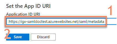 Saving the Application ID URI.